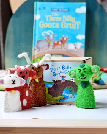 Three Billy Goats Gruff Finger Puppet Set