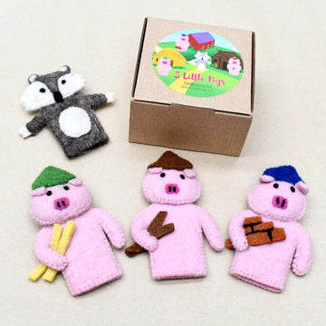 The Three Little Pigs Finger Puppet Set - 0