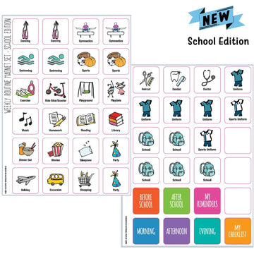 Weekly Routine Chart Set (flexible magnetic) - School Edition - 0
