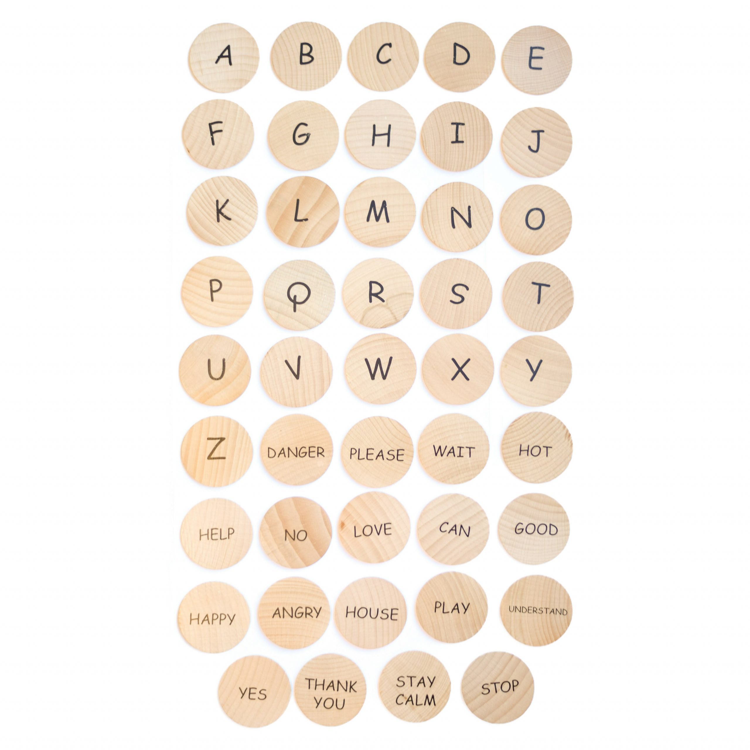 Freckled Frog Sign Language Wooden Disks