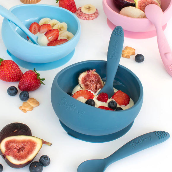 Brightberry Silicone Suction Bowl Set with Spoons - Your Capability Store
