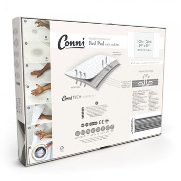 Conni Reusable Bed Pad with Tuck-Ins White - Your Capability Store
