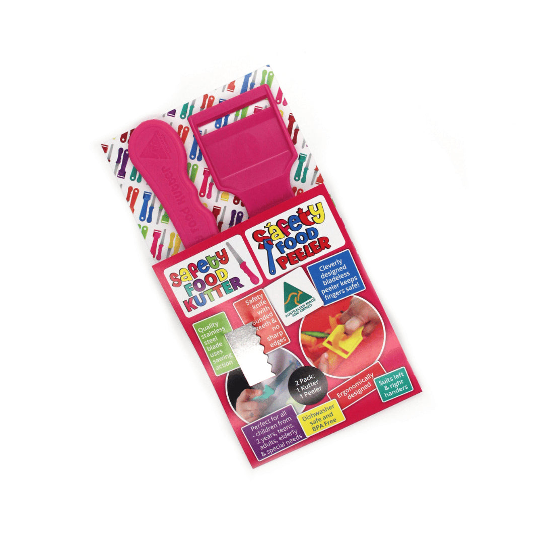 Safety Food Kutter (lg) & Safety Food Peeler - Twin Pack