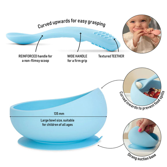 Brightberry Silicone Suction Bowl Set with Spoons - Your Capability Store